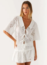 Top bordado Escape de verano - Blanco