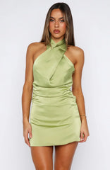 Vestido Mini Halter "Você Vai Se Arrepender" Matcha