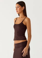Top de tirantes Garrix Bead - Chocolate