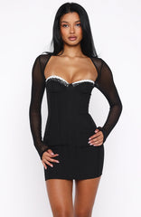 Minivestido de manga larga Get Into It negro