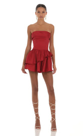 Vestido Corpete Tomara que Caia Vermelho