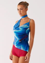 Blusa Andrina Gola Drapeada - Oceania Bloom