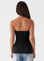 Top sin tirantes Riveria - Negro