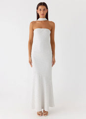 Maxivestido Bajo La Pagoda - Lunares Blancos