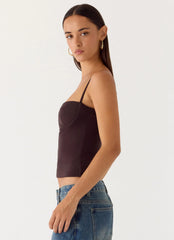 Top con aros Ame - Chocolate