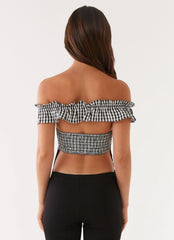 Top Gwyneth - Cuadros vichy negros