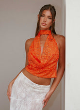 Top Best Self - Estampado floral naranja