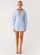 Minivestido camisero Clancy - Azul