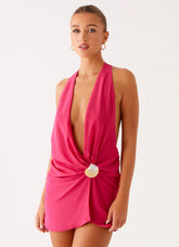 Minivestido Eleanora Plunge - Rosa