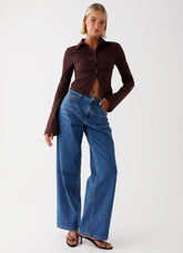Jeans Keanna de cintura baixa - Índigo