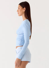 Top de manga larga Liana - Azul