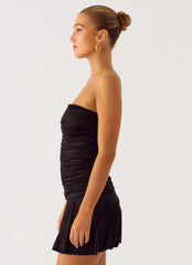 Minivestido sin tirantes Meridella - Negro