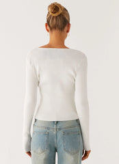 Top de manga larga con cordones Wonderwall - Blanco