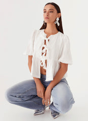 Top con nudo Western Wind - Blanco
