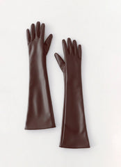 Guantes de piel sintética Attalina - Chocolate