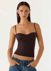 Top con aros Ame - Chocolate