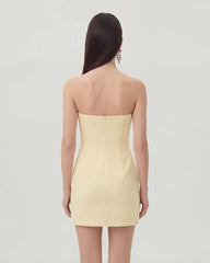 Floral Printed Mini Dress - Yellow