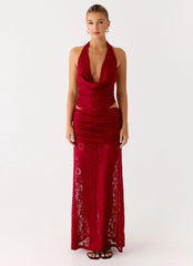 Top halter jacquard Farruko - Cereza oscuro