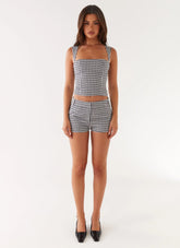 Top Clayton - Cuadros Vichy Negros