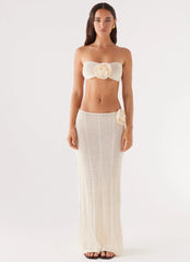 Top Bandeau de Croché Kelcie Rose - Marfil