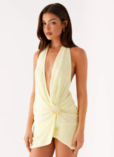 Minivestido Eleanora Plunge - Amarillo