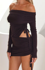 Minivestido Manga Longa Sweet Sting Chocolate