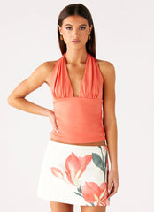 Top corto Avena - Coral