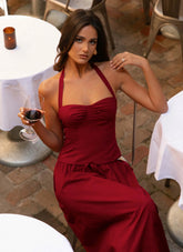 Top halter Cheryl Bustier - Rojo cereza