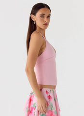 Top Halter 'Roll Out' - Rosa Pétalo
