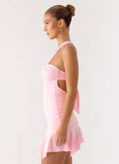 Minivestido corto con aberturas "Not Your Fan" - Rosa