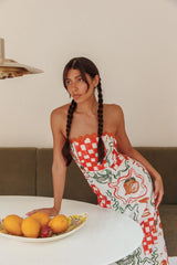 Vestido sin tirantes Cypress Ric Rac Trim Naranja