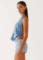 Top halter de cuello desbocado Rio Dreams - Azul