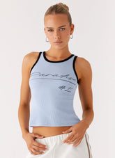 Camiseta Utopia sin mangas - Azul cielo
