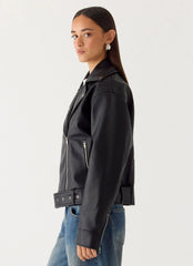 Jaqueta Ethan Biker de PU - Preta