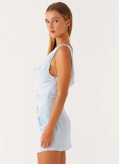 Minivestido Lily con cuentas - Azul pastel