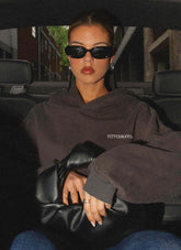 Sudadera con capucha extragrande Signature - Carbón