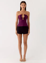 Hari Strapless Top - Plum