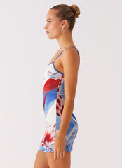 Minivestido Everett - Flores del Mar Profundo