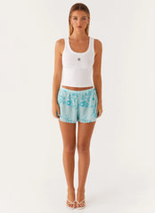 Minishorts Mercer con lentejuelas - Azul