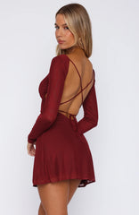 Minivestido Manga Longa Bad Influence Borgonha