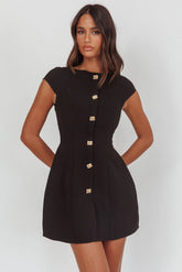 Minivestido Rebel con manga casquillo negro