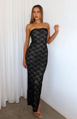 Vestido largo sin tirantes Mad Love Negro