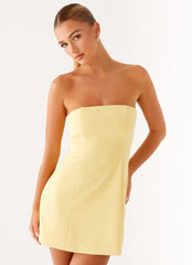 Mini vestido Honey Bow - Amarillo