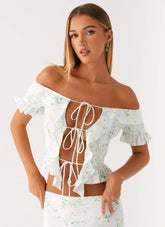 Top Chica Estrella - Estampado Floral Pequeño Vintage