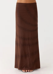 Falda maxi con cuentas Sweet Sky - Chocolate