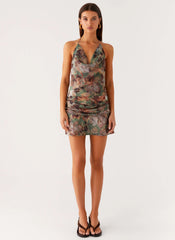 Vestido mini Wineweather Cowl - Vintage Blossom