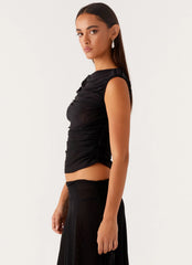 In The Atmosphere Mesh Top - Black