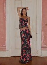Falda maxi de gasa Star Girl - Midnight Bloom