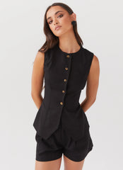 Chaleco de lino Born For Bordeaux - Negro
