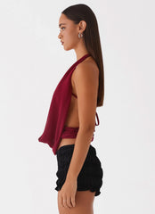 Top de malla Sawyer - Granate